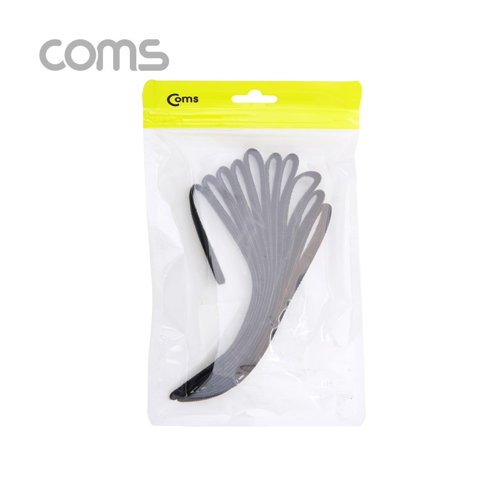 Coms 벨크로 타이 10pcs (중) / Black / 케이블타이 / 200mm