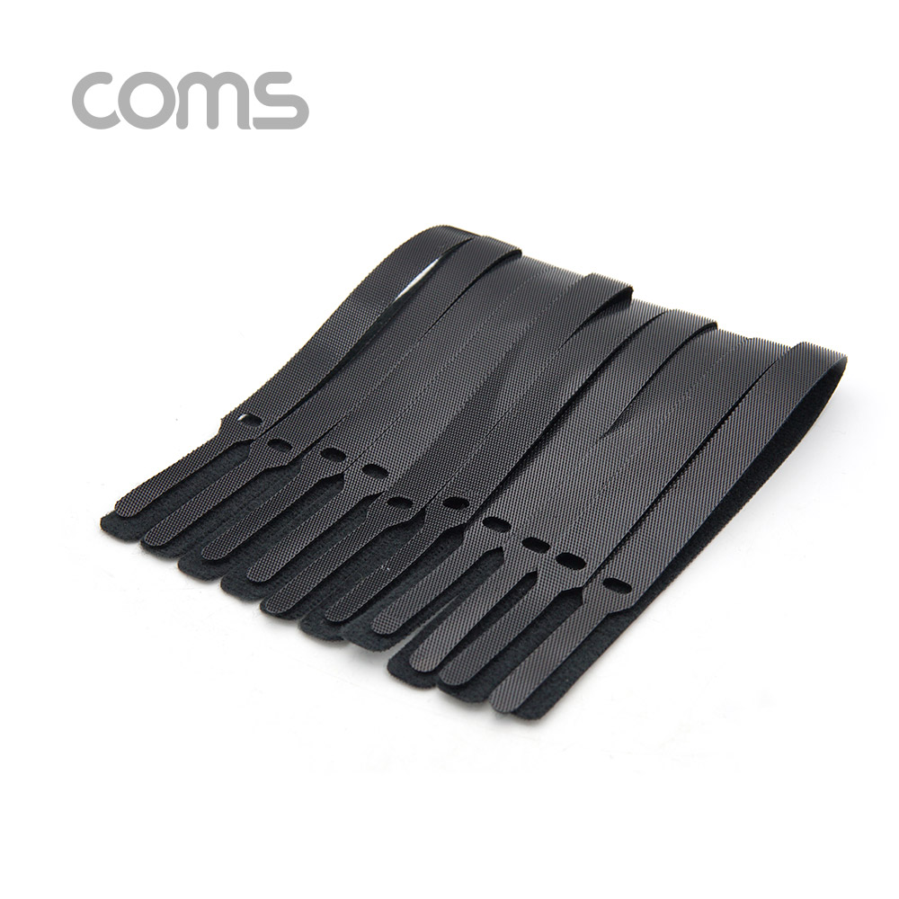 Coms 벨크로 타이 10pcs (대) / Black / 케이블타이 / 315mm