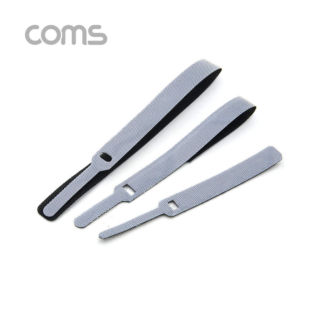 Coms 벨크로 타이 3pcs (대,중,소) / Gray / 케이블타이 / 120mm, 200mm, 315mm