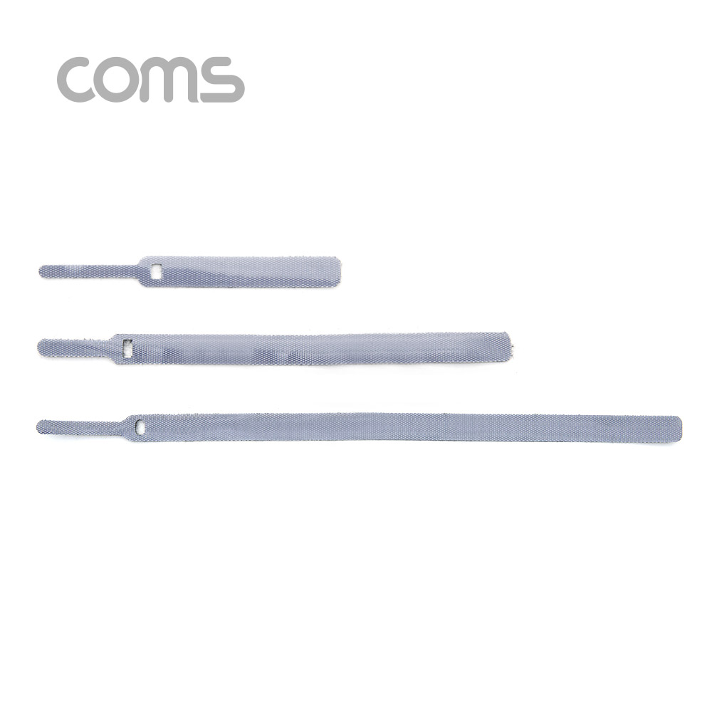 Coms 벨크로 타이 3pcs (대,중,소) / Gray / 케이블타이 / 120mm, 200mm, 315mm