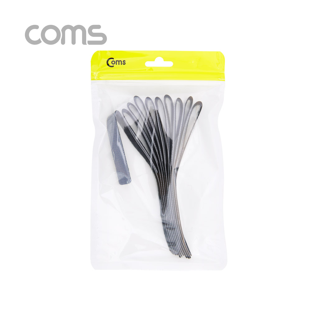 Coms 벨크로 타이 10pcs (중) / Gray / 케이블타이 / 200mm