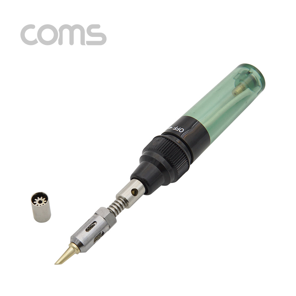 Coms 휴대용 가스 인두기 / 1300℃ / 가스 주입식, 가스토치 팁 제공