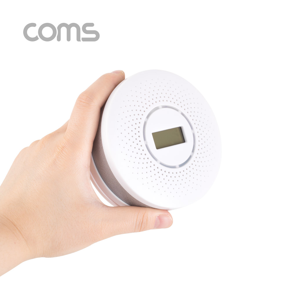 Coms 일산화탄소 측정기, AA x 3 배터리(미포함), 경보/감지기/LCD내장