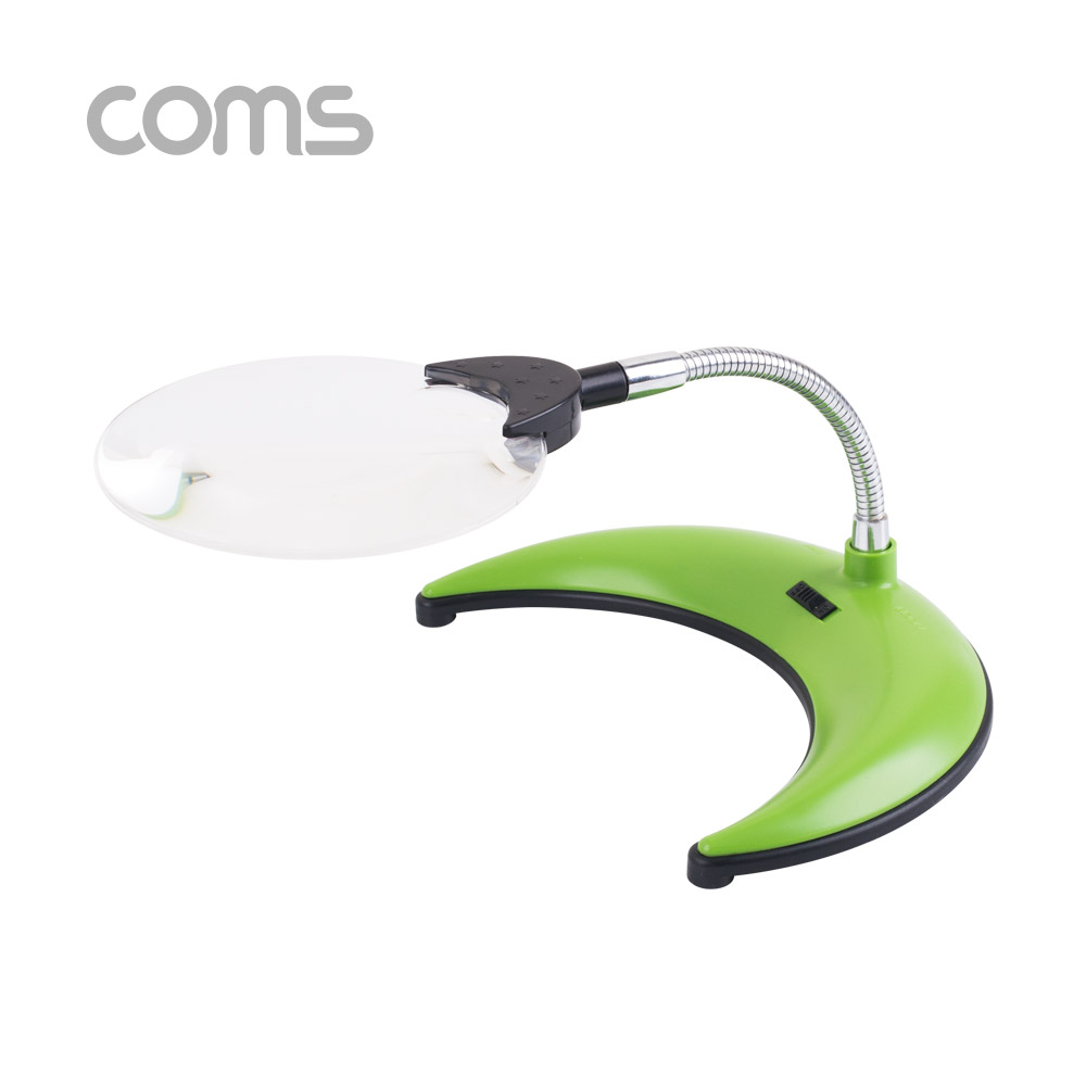 Coms 확대경(스탠드형, LED 조명) / 돋보기 / 렌즈 110mm / 2x / 4x / 2LED
