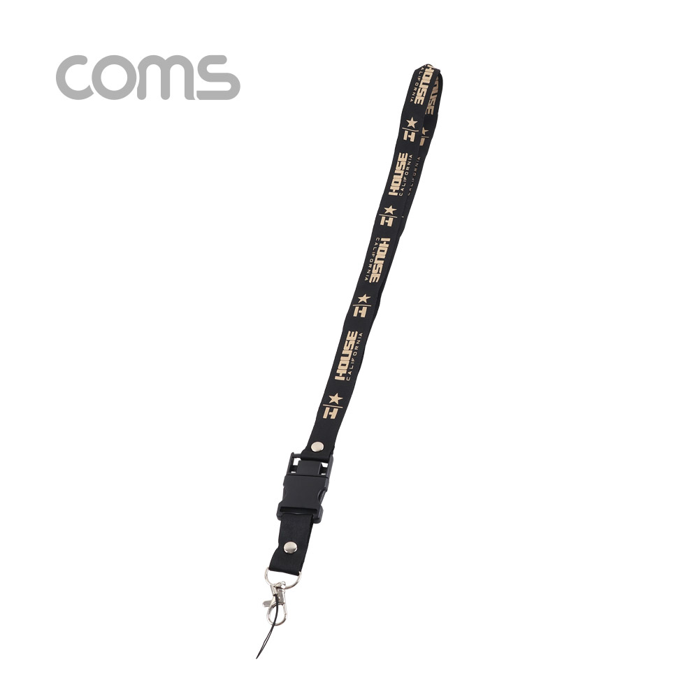 Coms 스마트폰 넥 스트랩 / 열쇠 목걸이 - Black