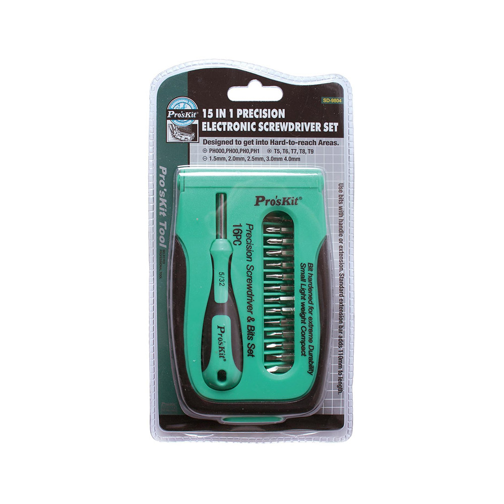 PROKIT 15 in 1 스크류 드라이버 세트 (1.5/2/2.5/3/4, T5/T6/T7/T8/T9)