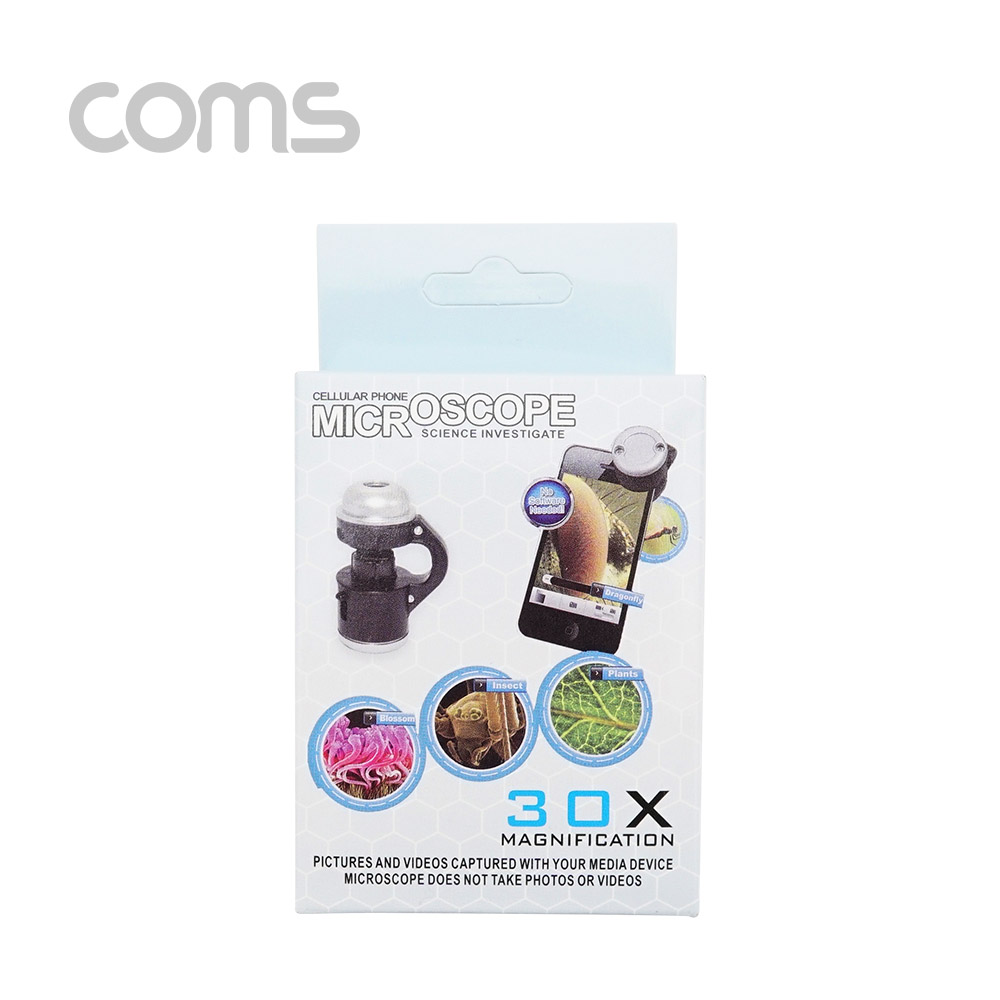 Coms 스마트폰 카메라 현미경 30x / 렌즈 부착식 / 확대경