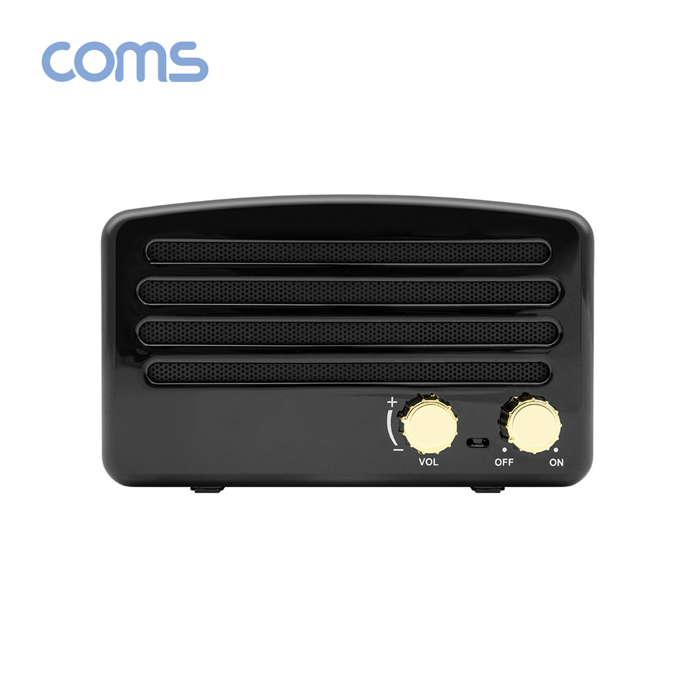 Coms 휴대용 블루투스 스피커(블랙) / 2대 이용시 TWS 2채널 스테레오 지원