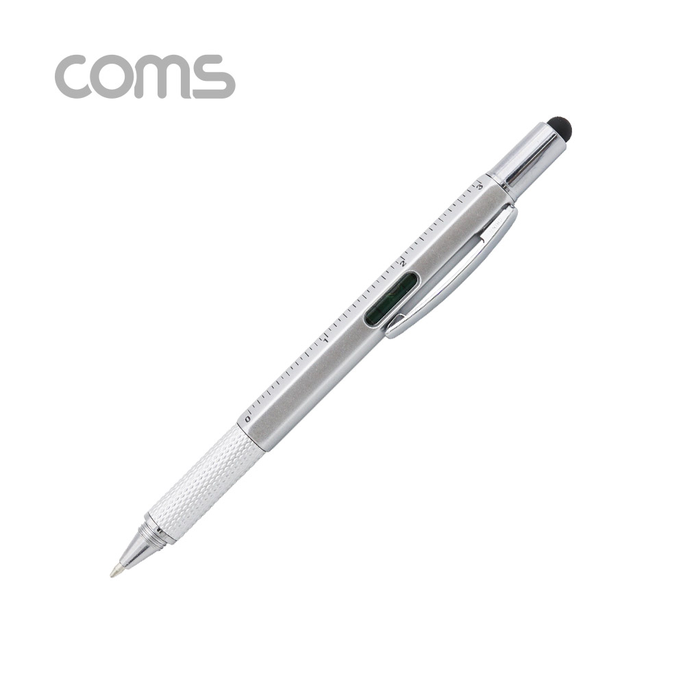 Coms 터치펜 정전식(볼펜포함) / 측정자 / 드라이버(일/십자) / 수평계 / Silver