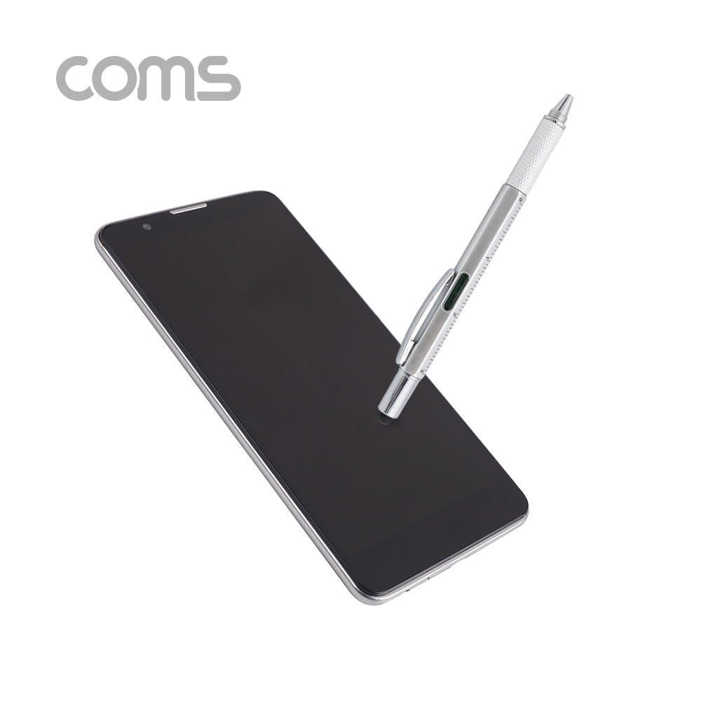 Coms 터치펜 정전식(볼펜포함) / 측정자 / 드라이버(일/십자) / 수평계 / Silver