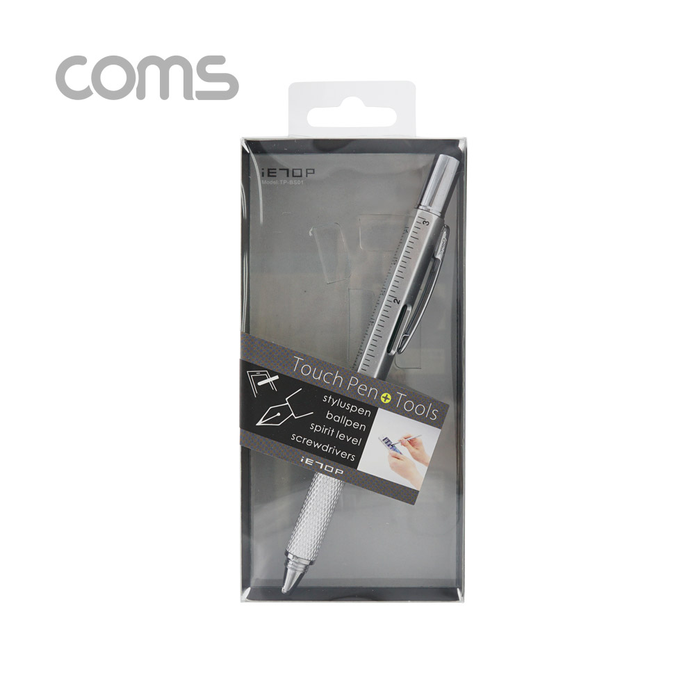 Coms 터치펜 정전식(볼펜포함) / 측정자 / 드라이버(일/십자) / 수평계 / Silver