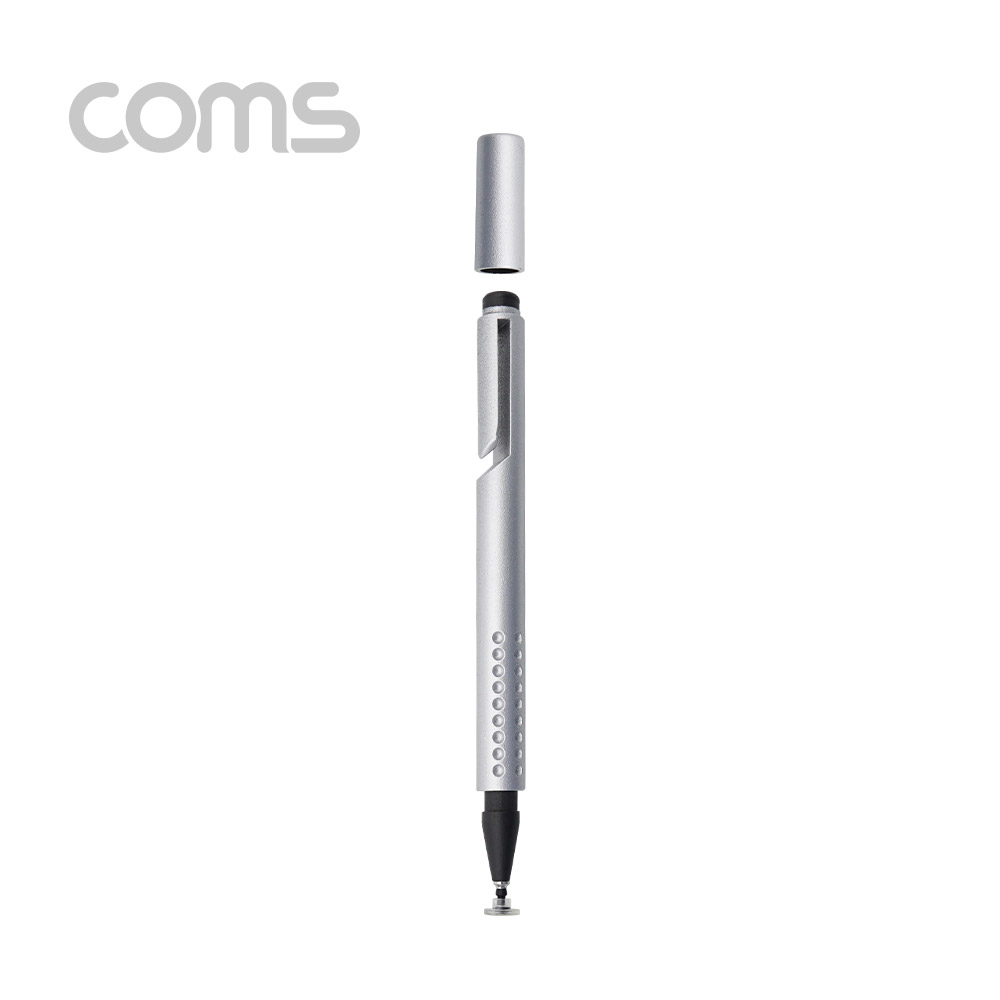 Coms 정전식 스마트폰 터치펜 / 스타일러스 펜 / 디스크형, Silver