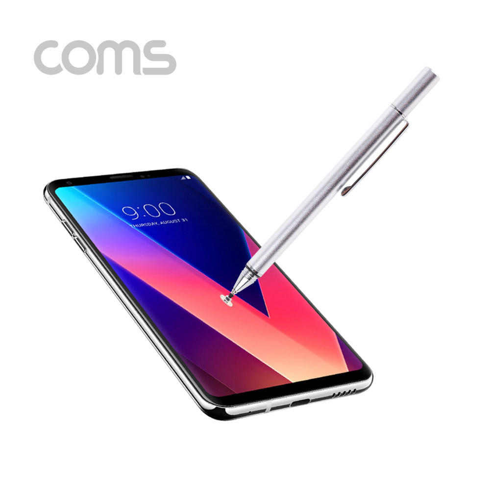 Coms 정전식 스마트폰 터치펜 / 디스크형 / 스타일러스 / Silver