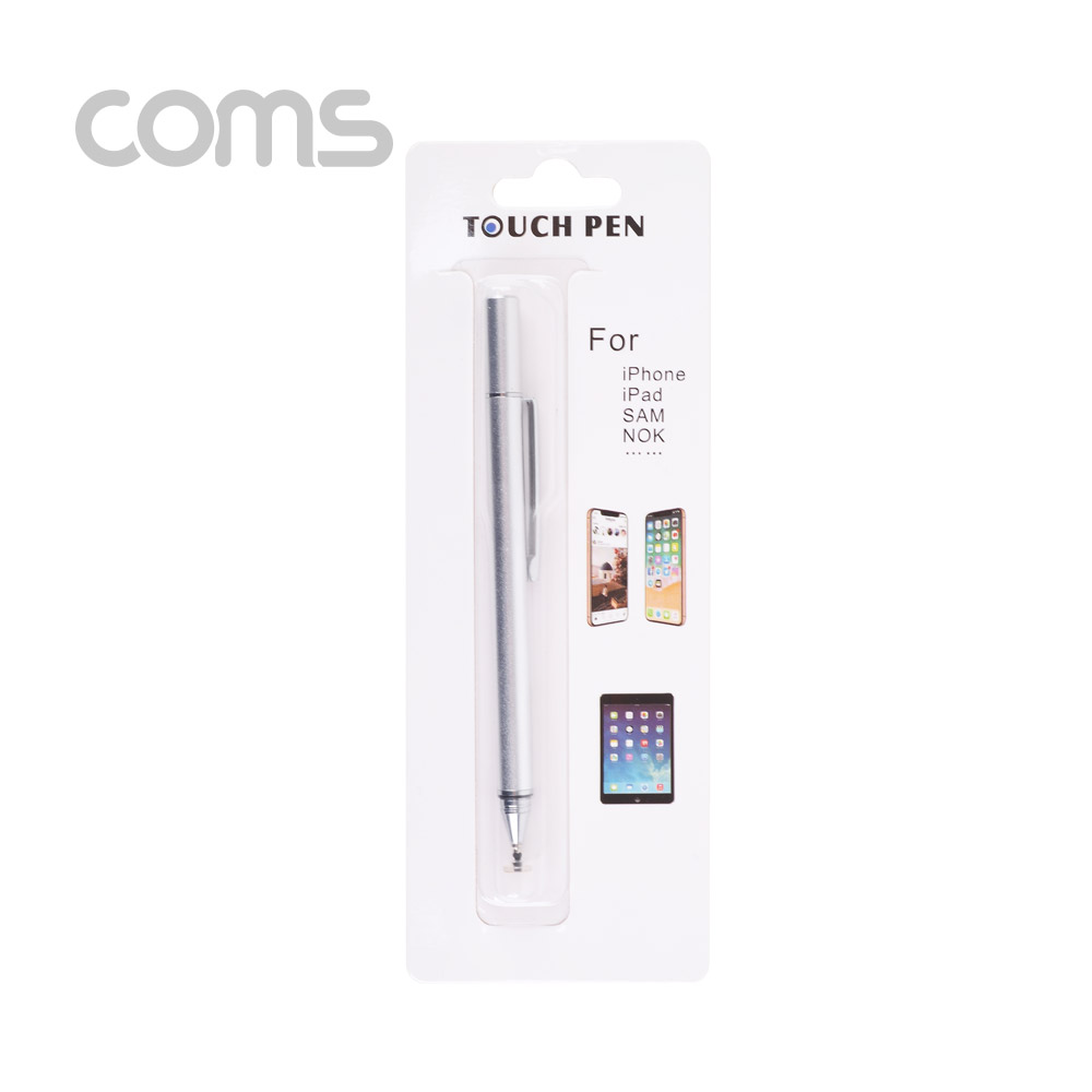 Coms 정전식 스마트폰 터치펜 / 디스크형 / 스타일러스 / Silver