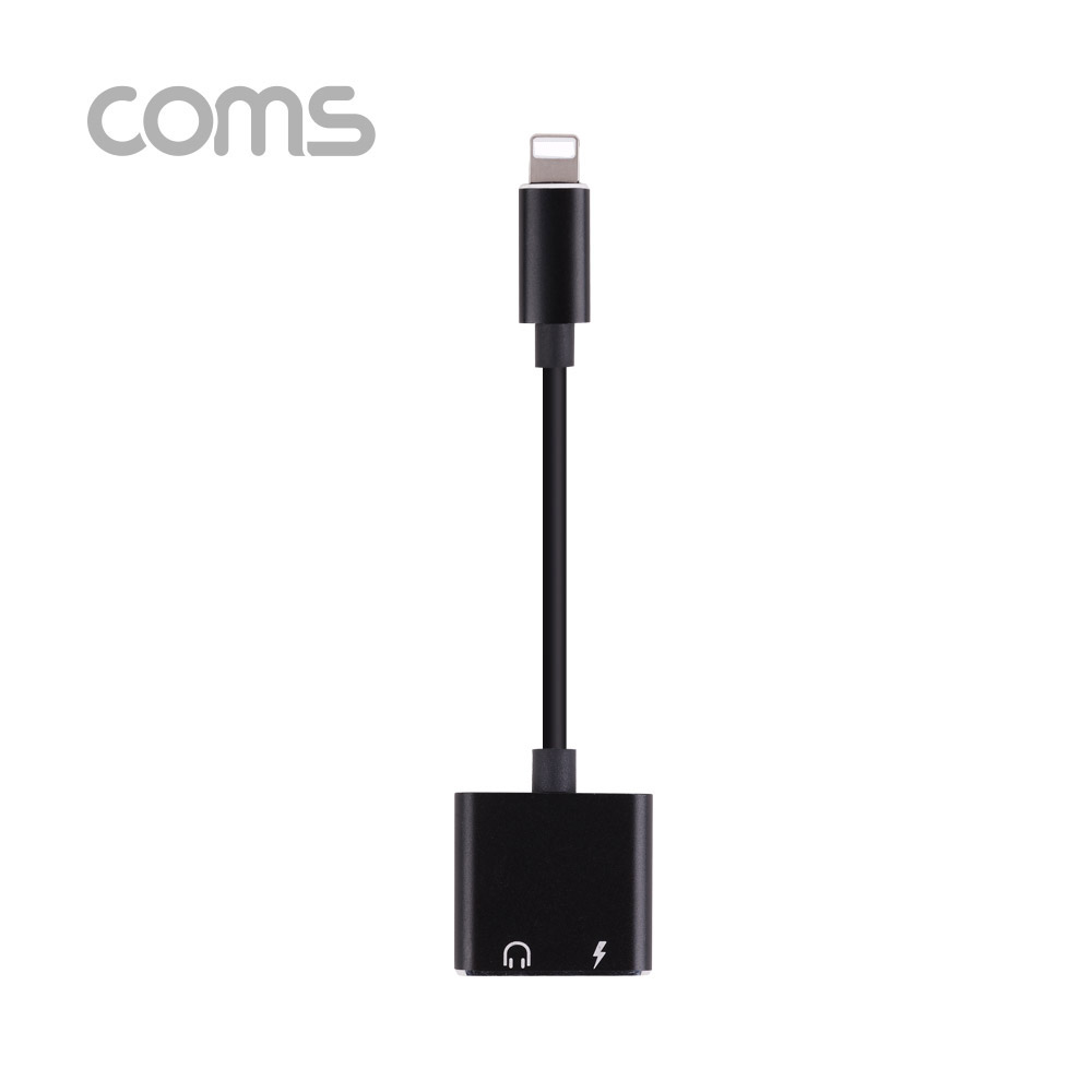 Coms iOS 8핀 (8Pin) 젠더 / 2분배 / 충전 + 음악감상 / Black