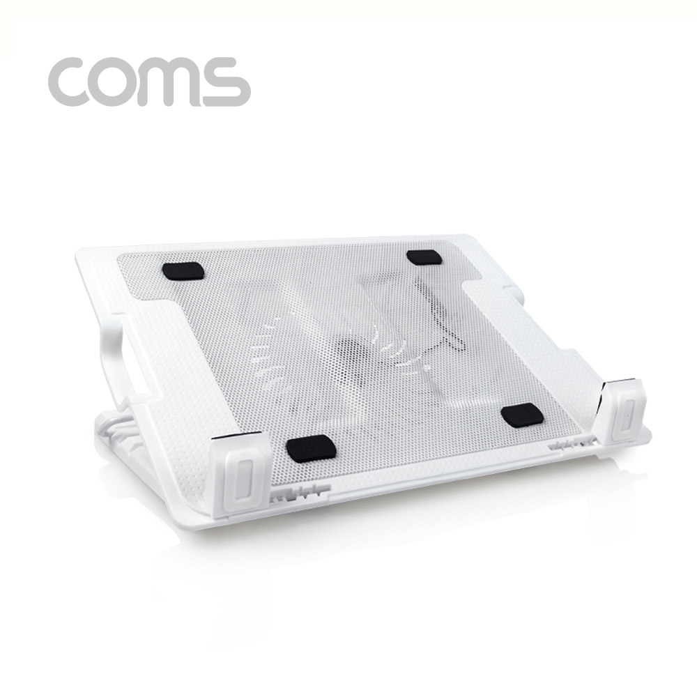 Coms 나비 노트북 쿨링 패드 / 거치대 / 쿨러 / 화이트 - FAN 1개/USB포트 2개