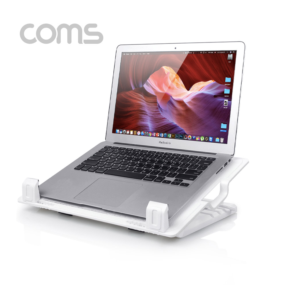 Coms 나비 노트북 쿨링 패드 / 거치대 / 쿨러 / 화이트 - FAN 1개/USB포트 2개