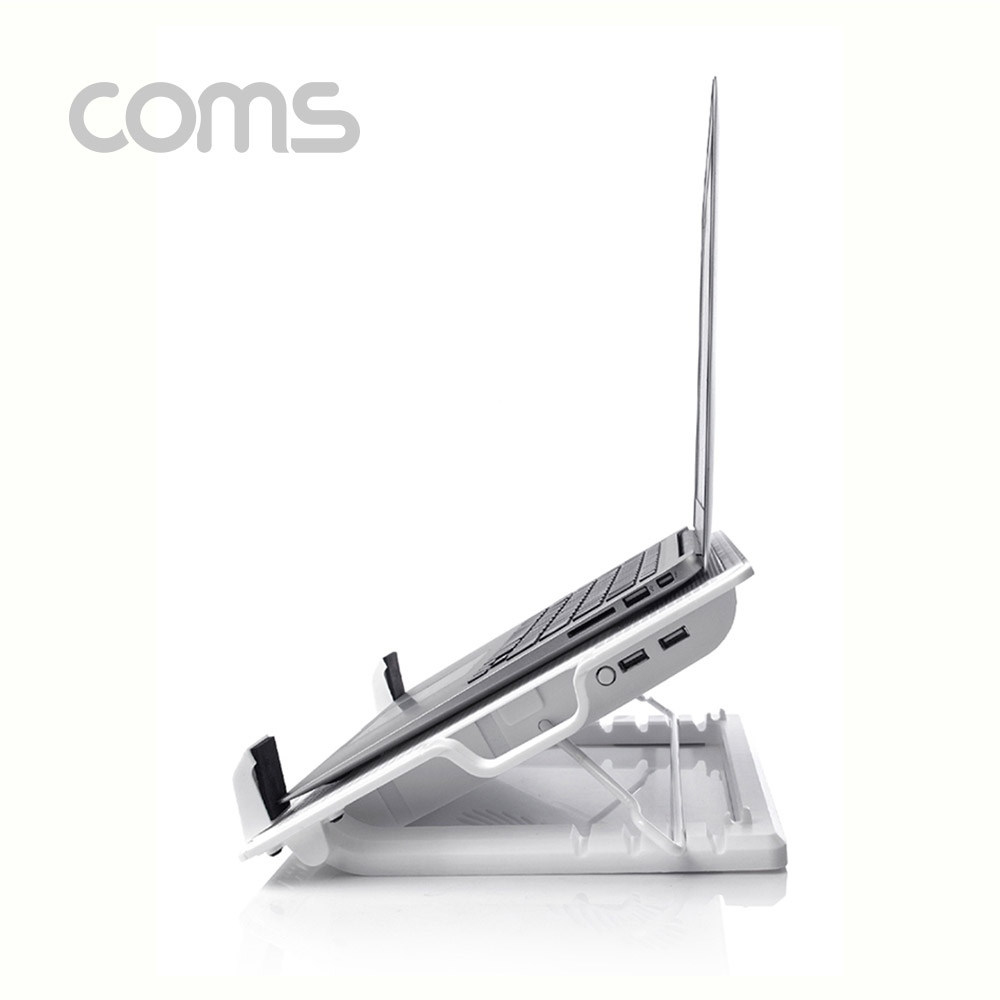 Coms 나비 노트북 쿨링 패드 / 거치대 / 쿨러 / 화이트 - FAN 1개/USB포트 2개