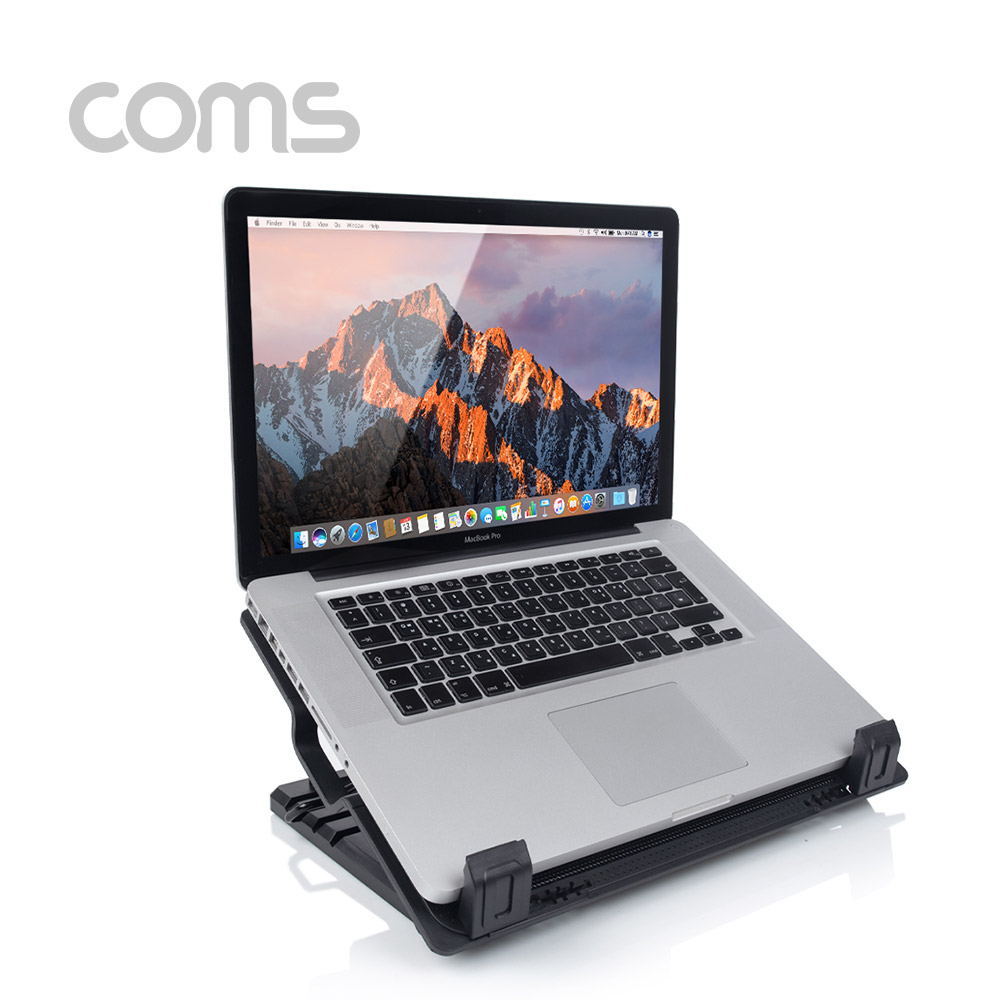 Coms 나비 노트북 쿨링 패드 / 거치대 / 쿨러 / 블랙 - FAN 1개/USB포트 2개