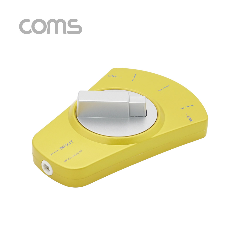 Coms 오디오광 Optical 선택기 3:1, Yellow