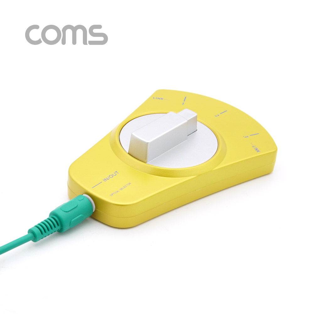 Coms 오디오광 Optical 선택기 3:1, Yellow