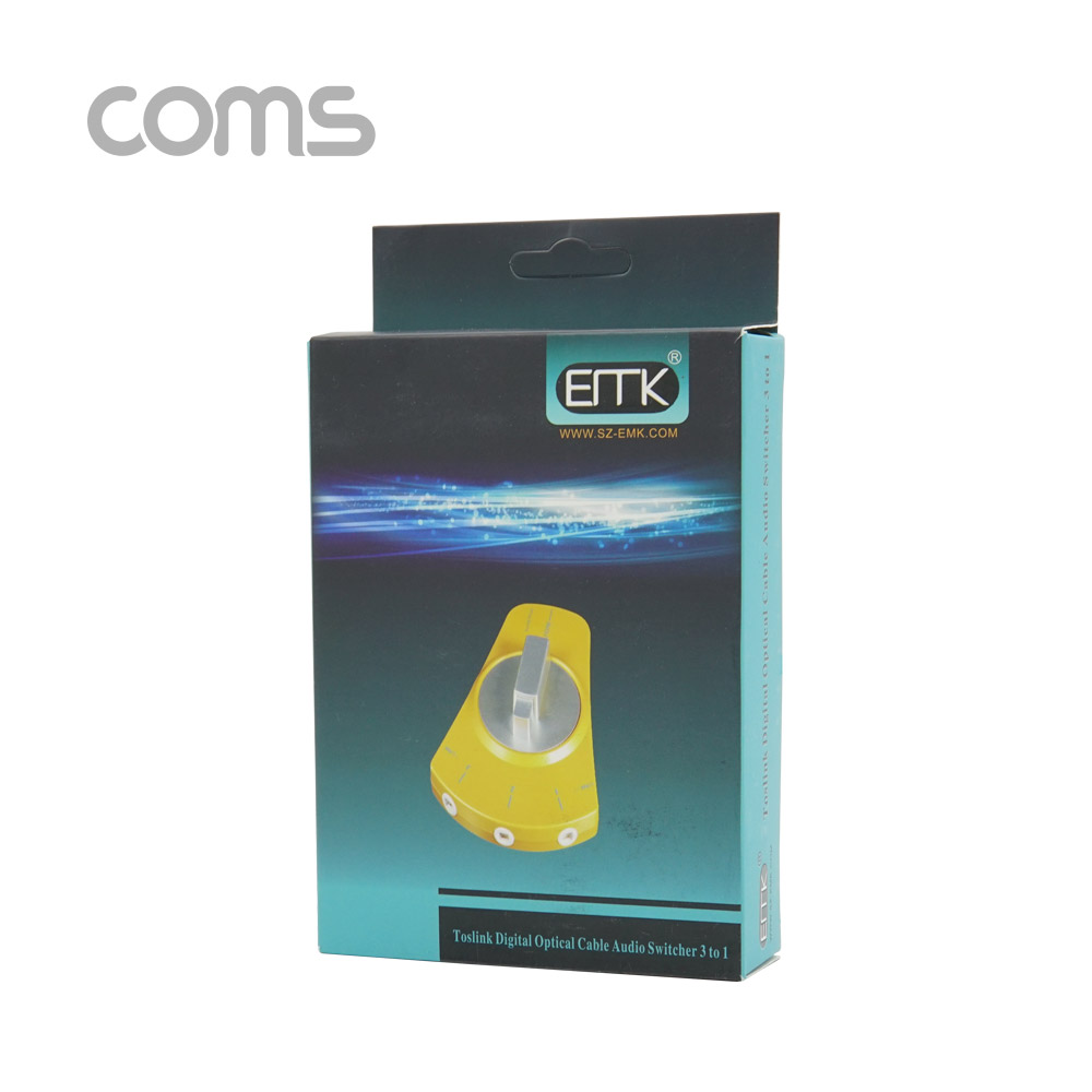 Coms 오디오광 Optical 선택기 3:1, Yellow