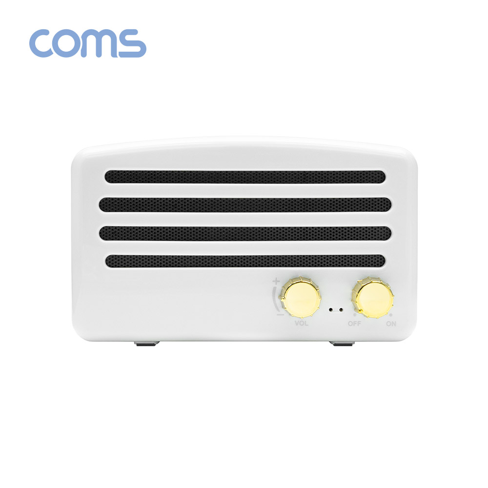 Coms 휴대용 블루투스 스피커(화이트) / 2대 이용시 TWS 2채널 스테레오 지원