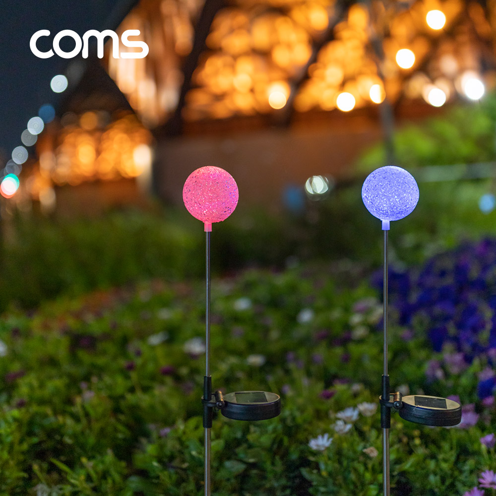 Coms 태양광 LED 정원등 / Blue 스노우볼 / 600mAh