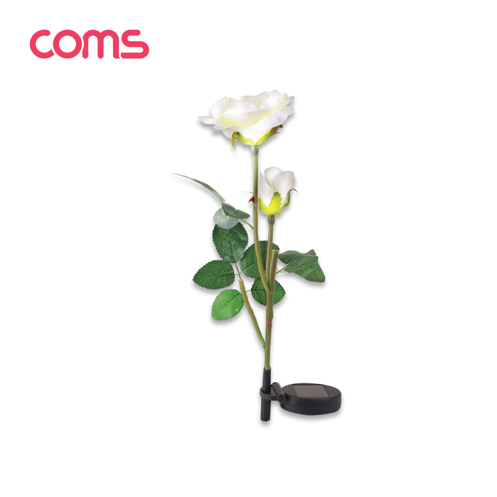 Coms 태양광 LED 정원등 / White 장미 / 600mAh