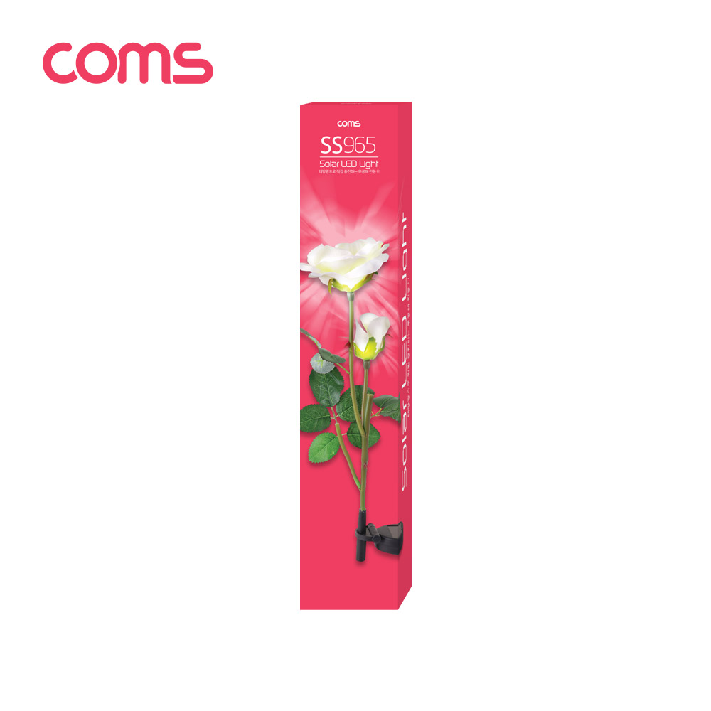 Coms 태양광 LED 정원등 / White 장미 / 600mAh