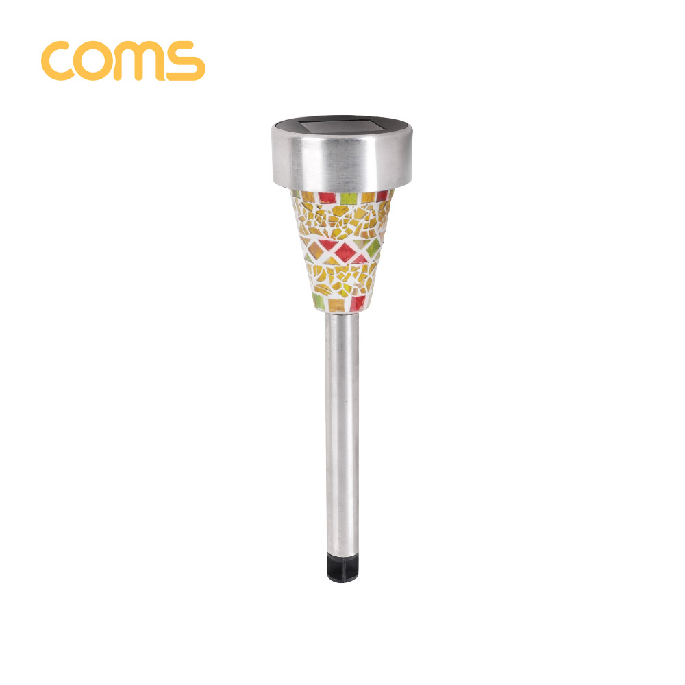 Coms 태양광 LED 정원등 / 옐로우 모자이크 / 600mAh