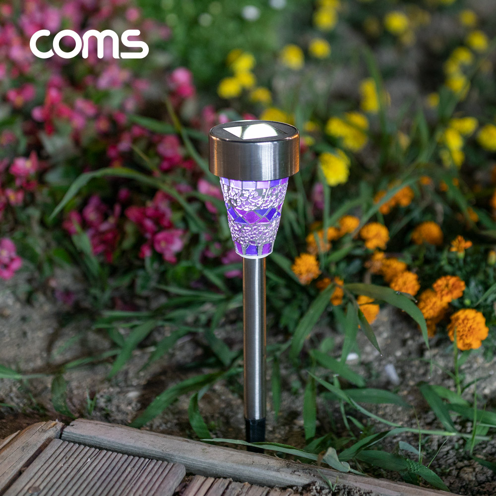 Coms 태양광 LED 정원등 / 퍼플 모자이크 / 600mAh