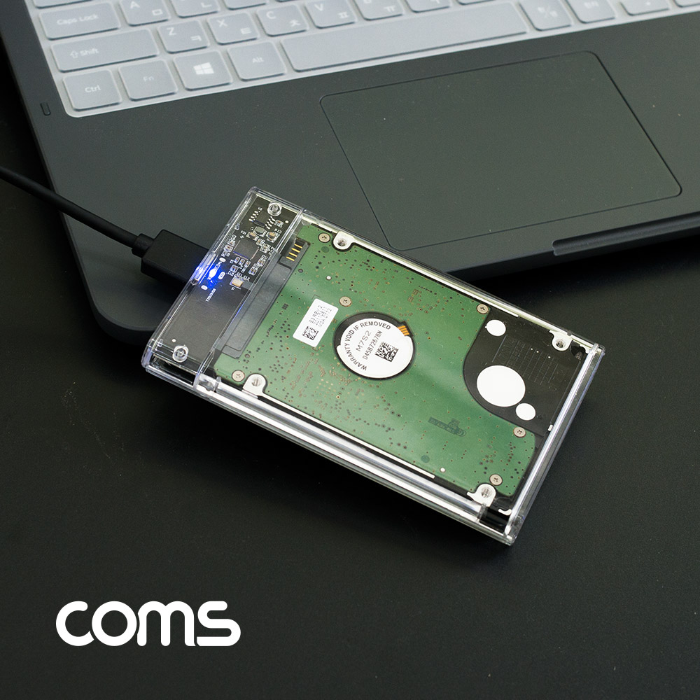Coms HDD 케이스(2.5형)/HDD/SSD / 투명 / SATA I/II/III to USB 3.0