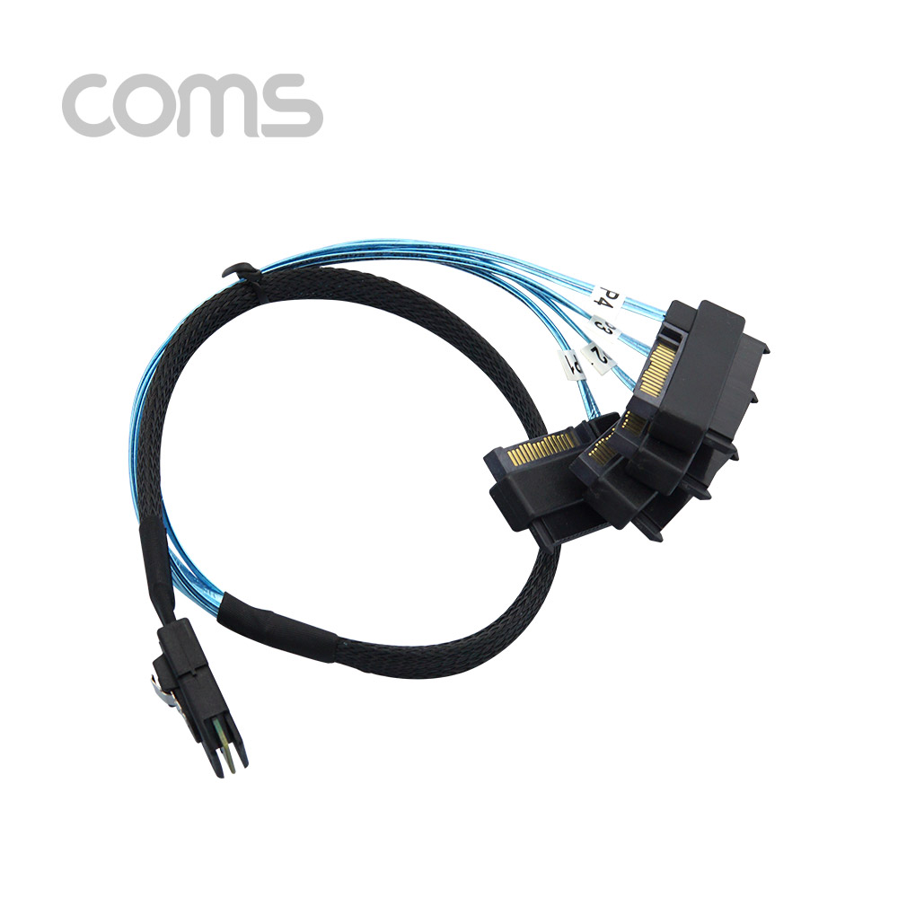 Coms SAS (SFF-8087/SAS 22P + SATA 전원) 케이블 50cm, 내장형