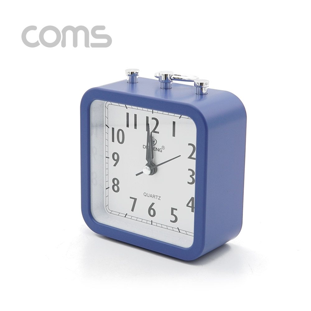 Coms 시계(아날로그), 탁상용 사각 / Blue