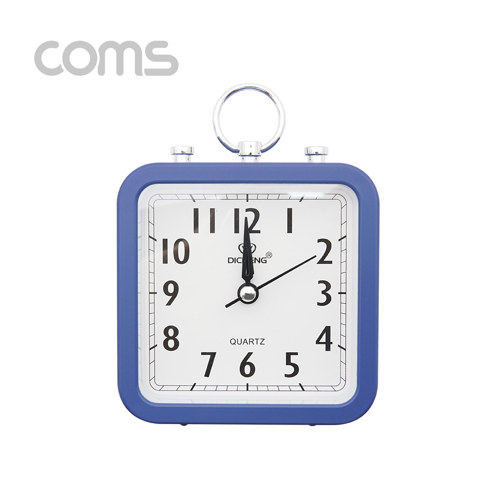 Coms 시계(아날로그), 탁상용 사각 / Blue