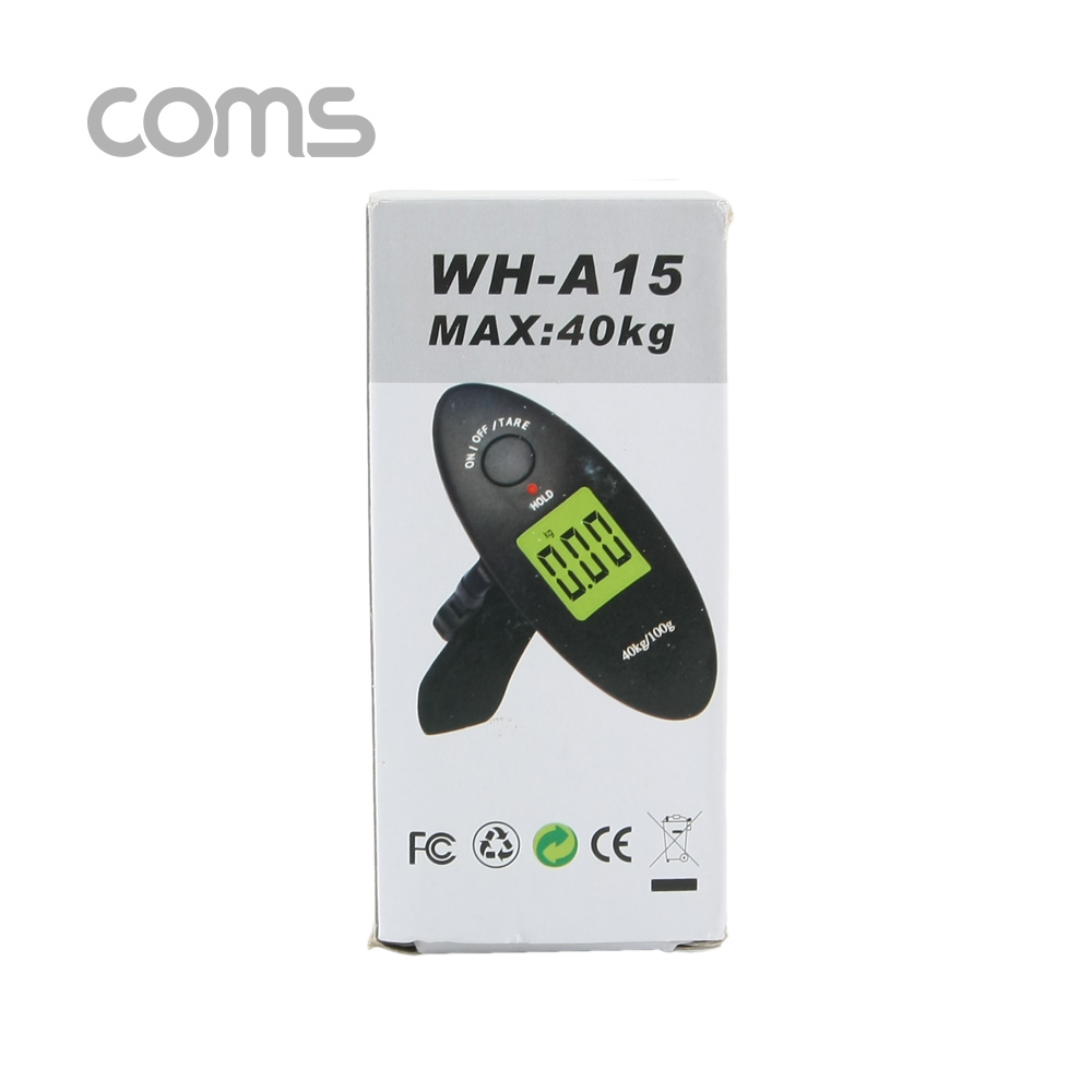 Coms 저울 (여행 가방 측정용) / 40kg / 3V(2032-1pcs) / 휴대용 / 여행용