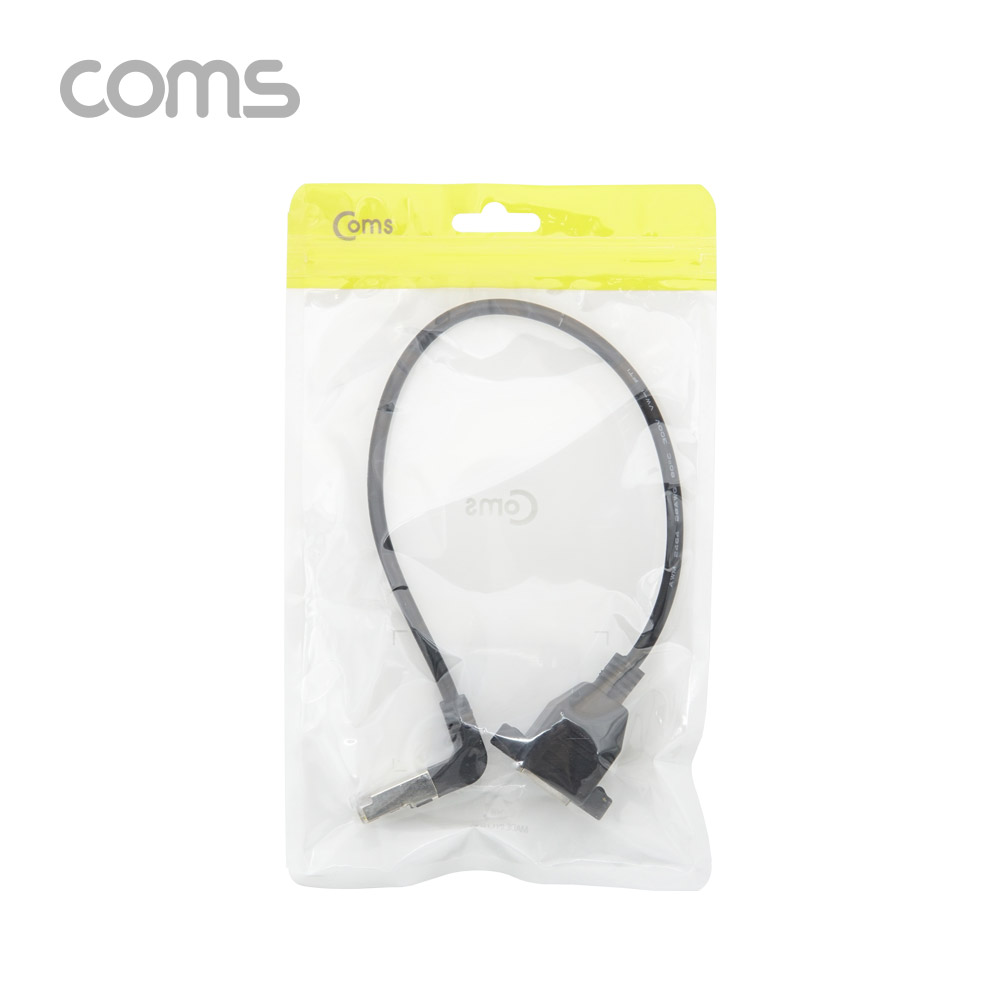 Coms RJ45 포트 연장 케이블(M/F) 30cm / STP / 브라켓 연결 / 상향꺾임