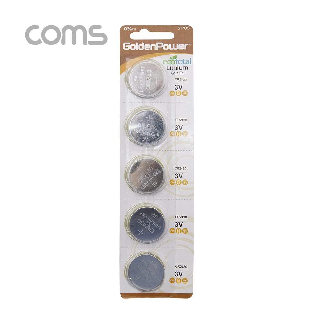 Coms 건전지 GP 코인전지(CR2430) 5ea - 3.0V/리튬 코인셀