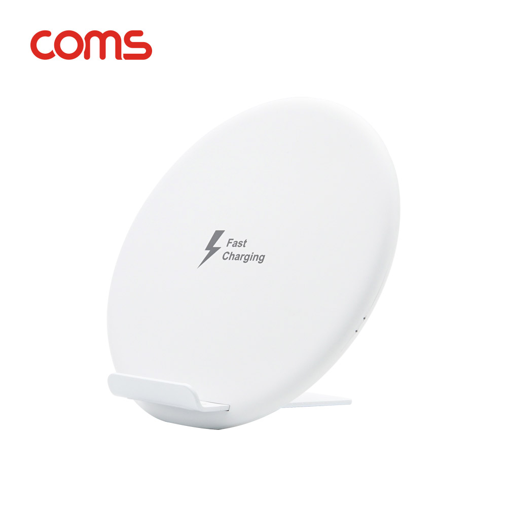 Coms G Power 고속무선 충전 / 거치형 / 스탠드형 / 10W / 2코일 / 화이트