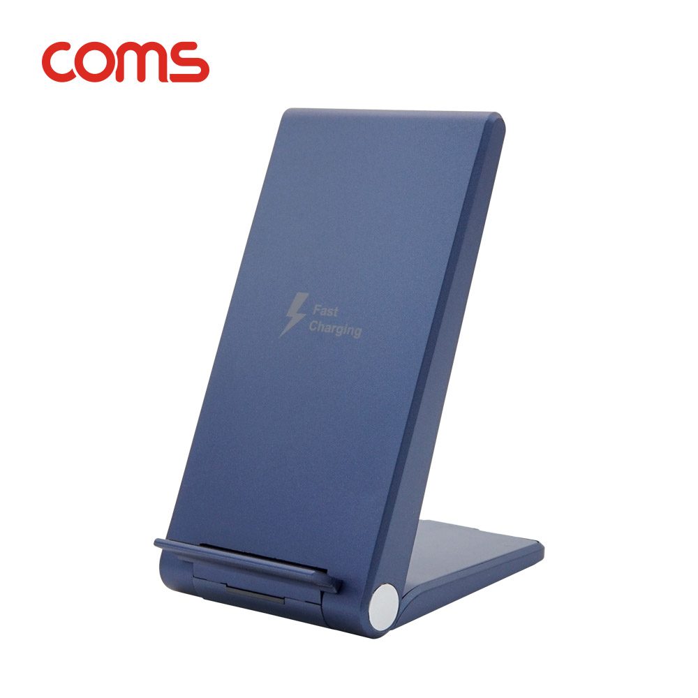 Coms G Power 초고속무선 충전 / 거치형 / 스탠드형 / 15W / 2코일 / 블루