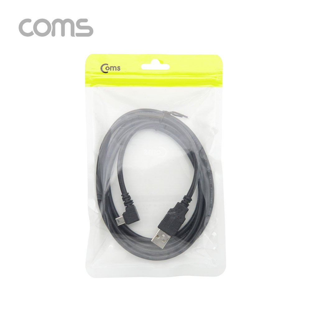 Coms Mini 5P 꺾임 케이블 2M / Mini 5P(M)/USB A(M)