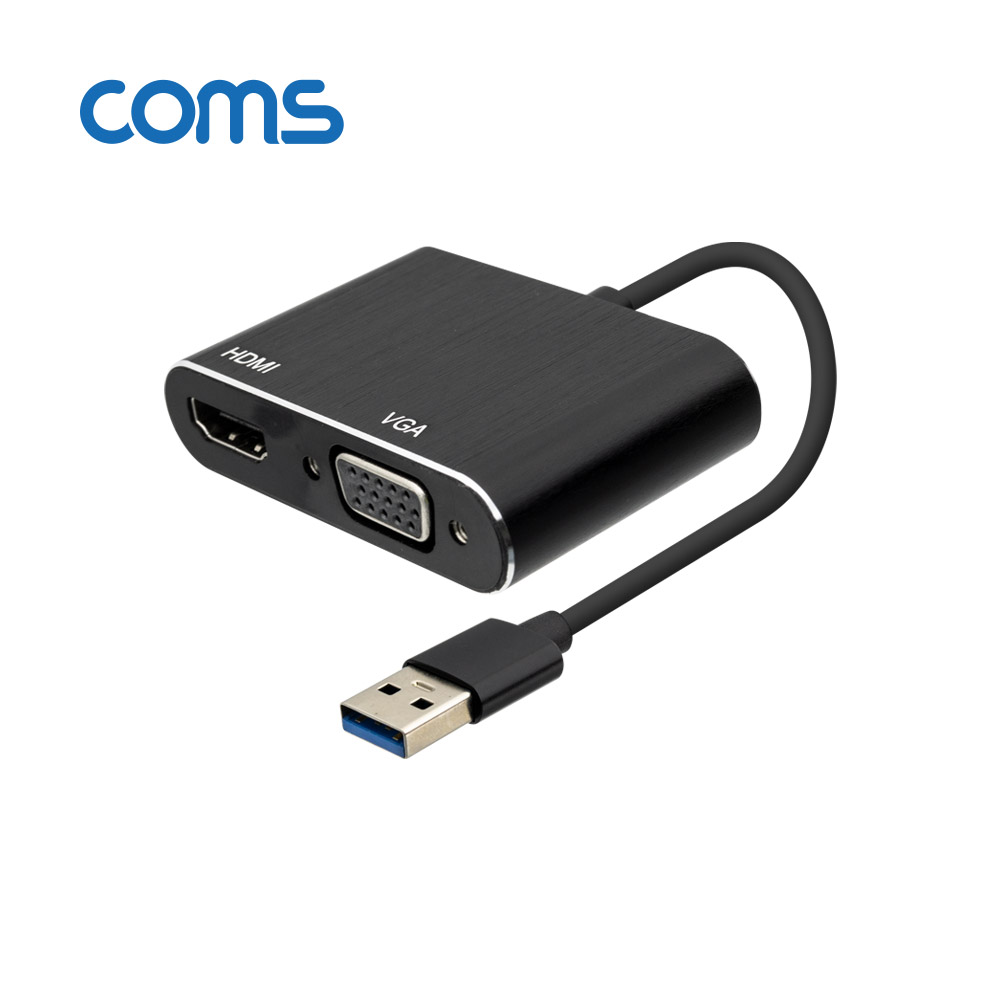 Coms USB 3.0 to HDMI / VGA 컨버터 Black