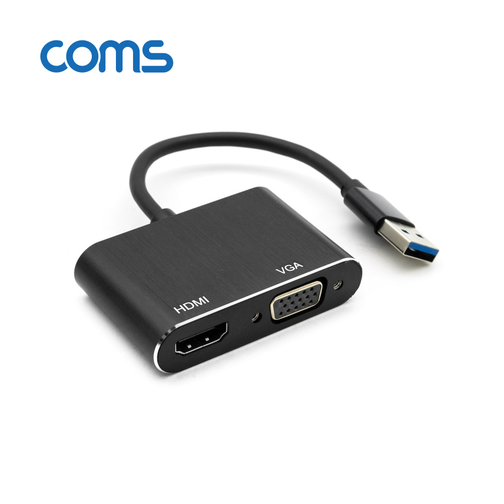 Coms USB 3.0 to HDMI / VGA 컨버터 Black