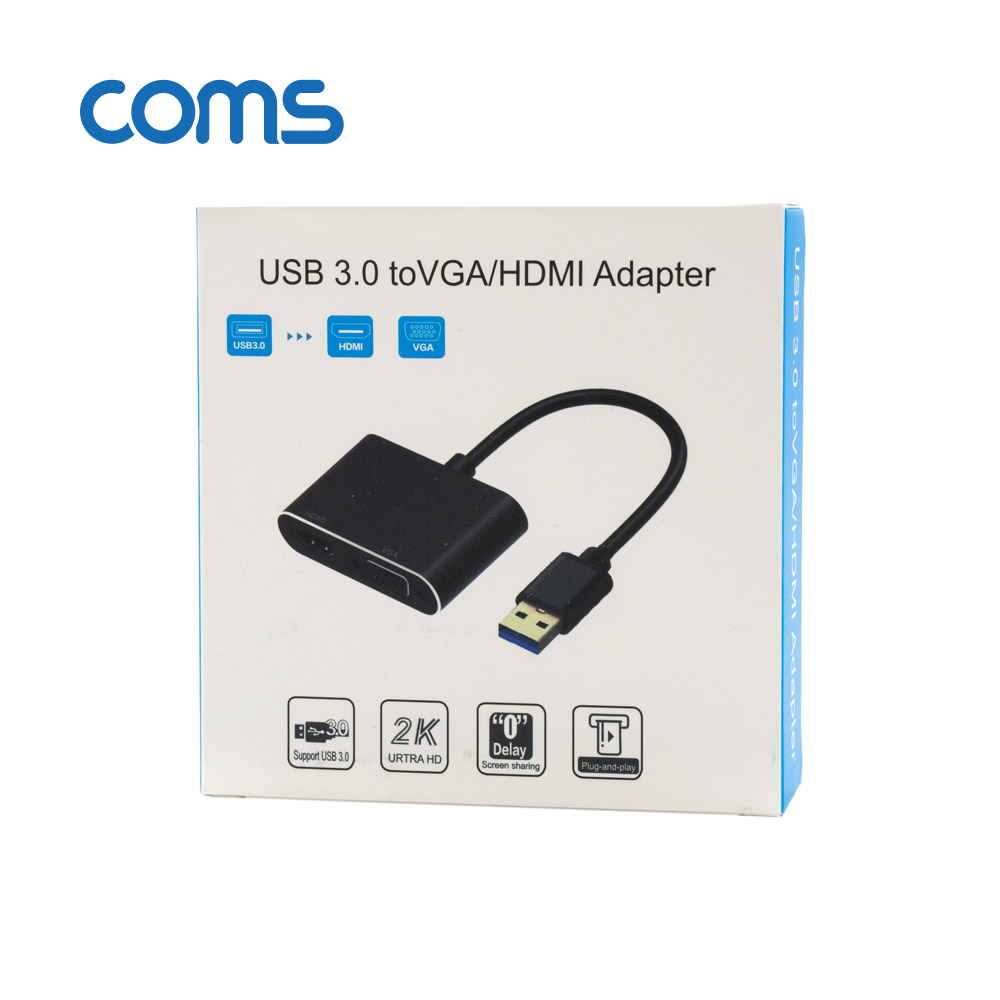 Coms USB 3.0 to HDMI / VGA 컨버터 Black