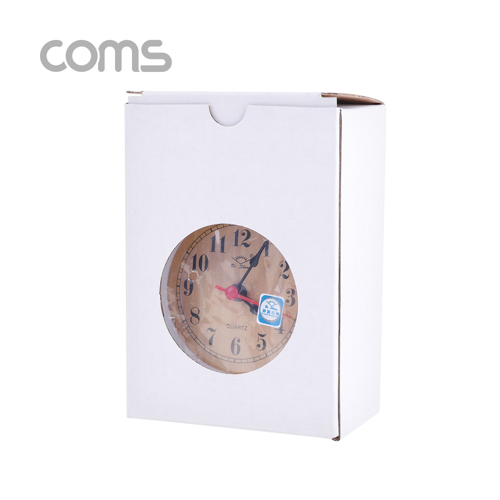 Coms 탁상용 아날로그 시계 / Wood / 알람시계 / 원형 / 무소음