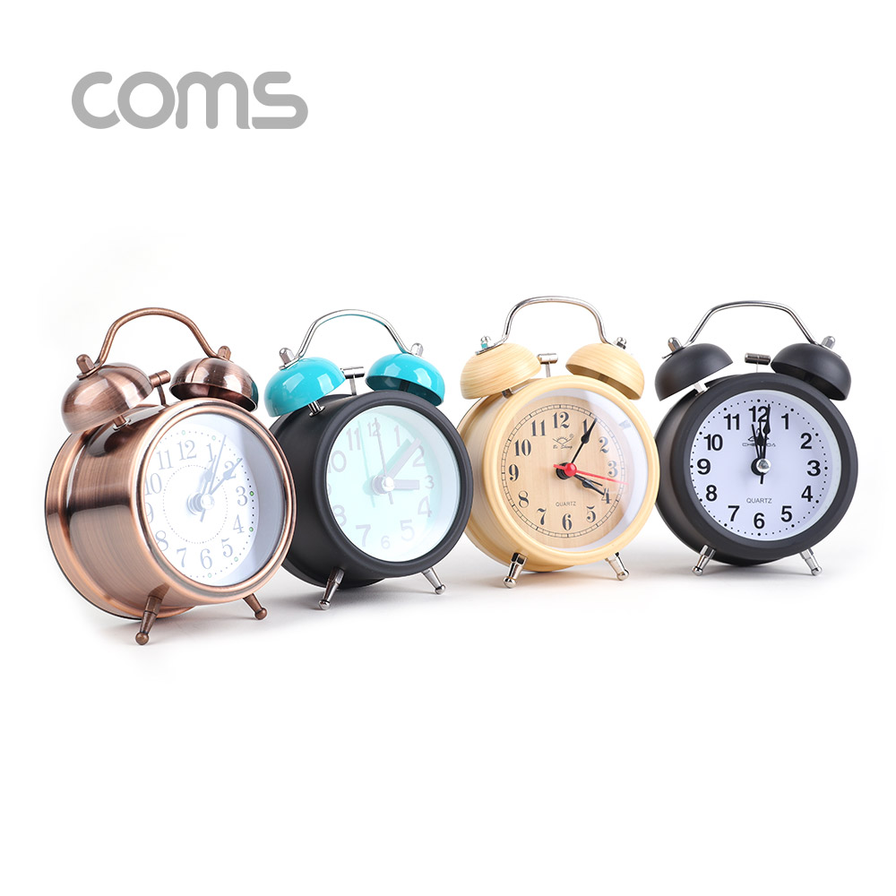 Coms 탁상용 아날로그 시계 / Rose Gold / 알람시계 / 원형 / 무소음