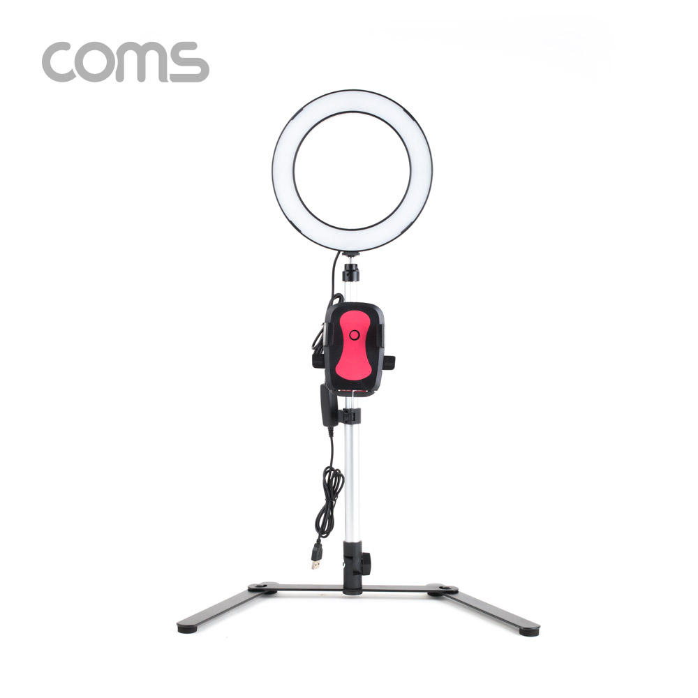 Coms 개인방송용 촬영세트, LED 원형 램프, 링 라이트, USB 전원, Ring Light, 20cm