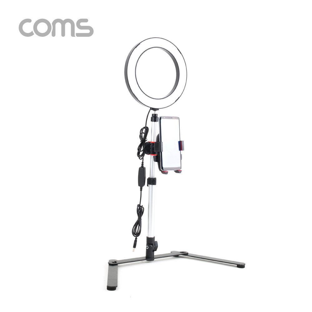 Coms 개인방송용 촬영세트, LED 원형 램프, 링 라이트, USB 전원, Ring Light, 20cm