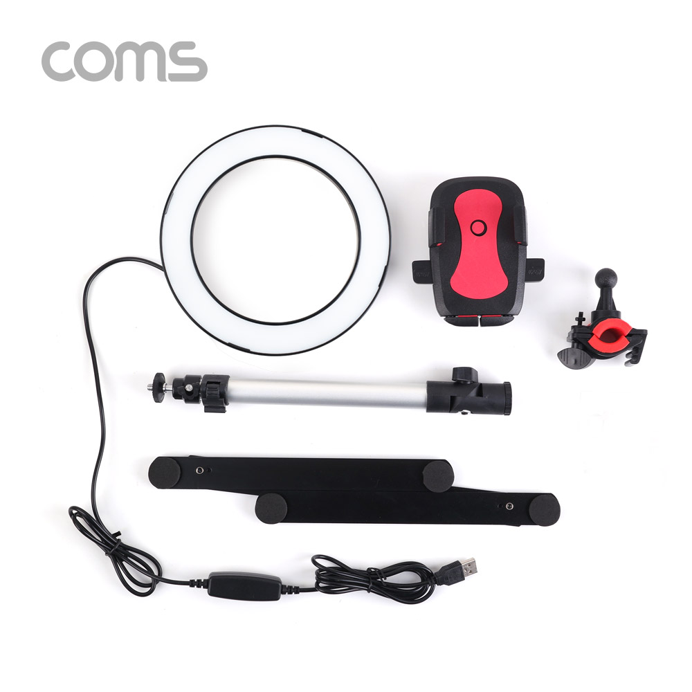 Coms 개인방송용 촬영세트, LED 원형 램프, 링 라이트, USB 전원, Ring Light, 20cm